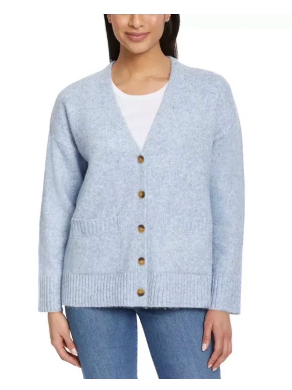 Ella Moss Blue Oversized Button Front Cardigan Sweater Size 3X